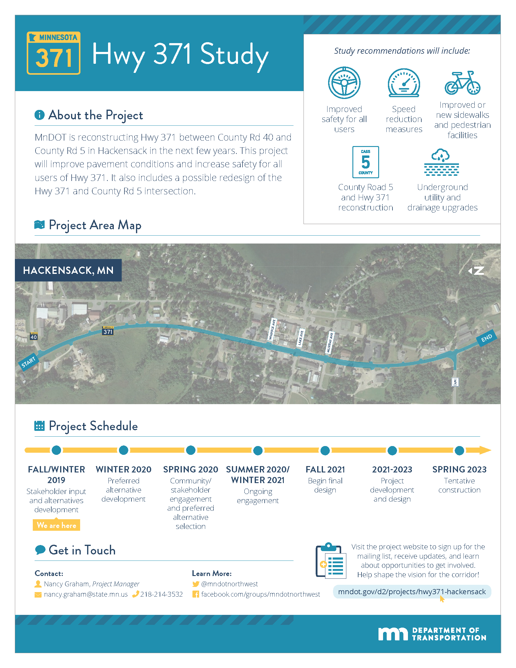 Hwy 371 study infographic Highway 371 study infographic describing the project