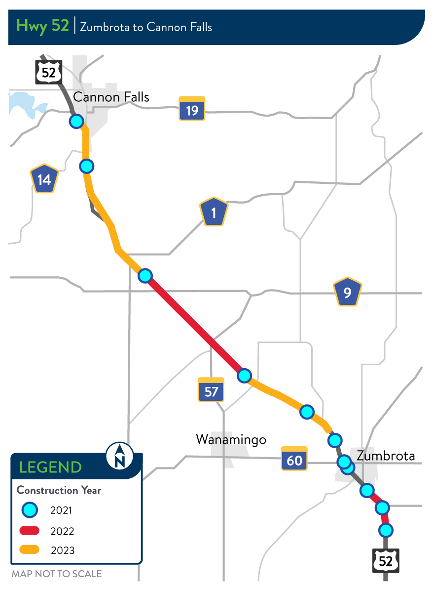 Hwy 52 Zumbrota To Cannon Falls Construction Begins April 10 Expect