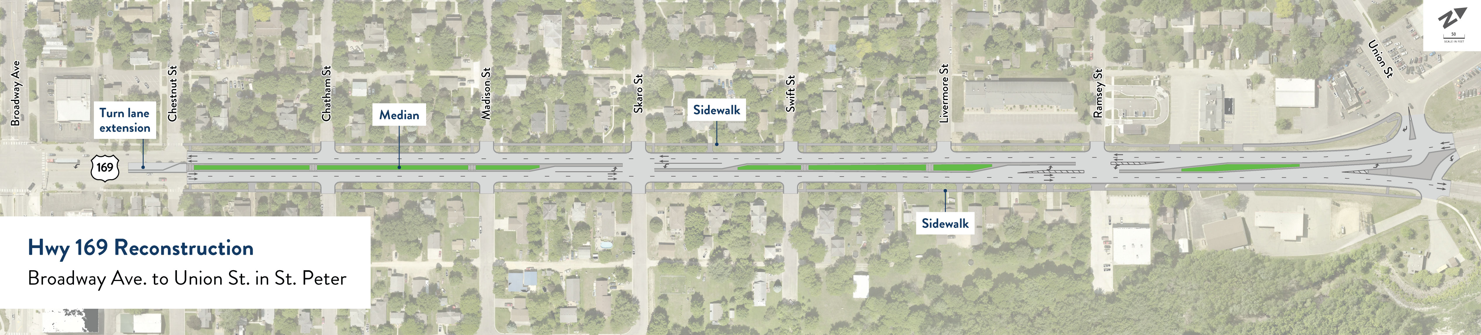 Highway 169 Revitalization project location map