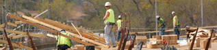 Construction workers at a highway project