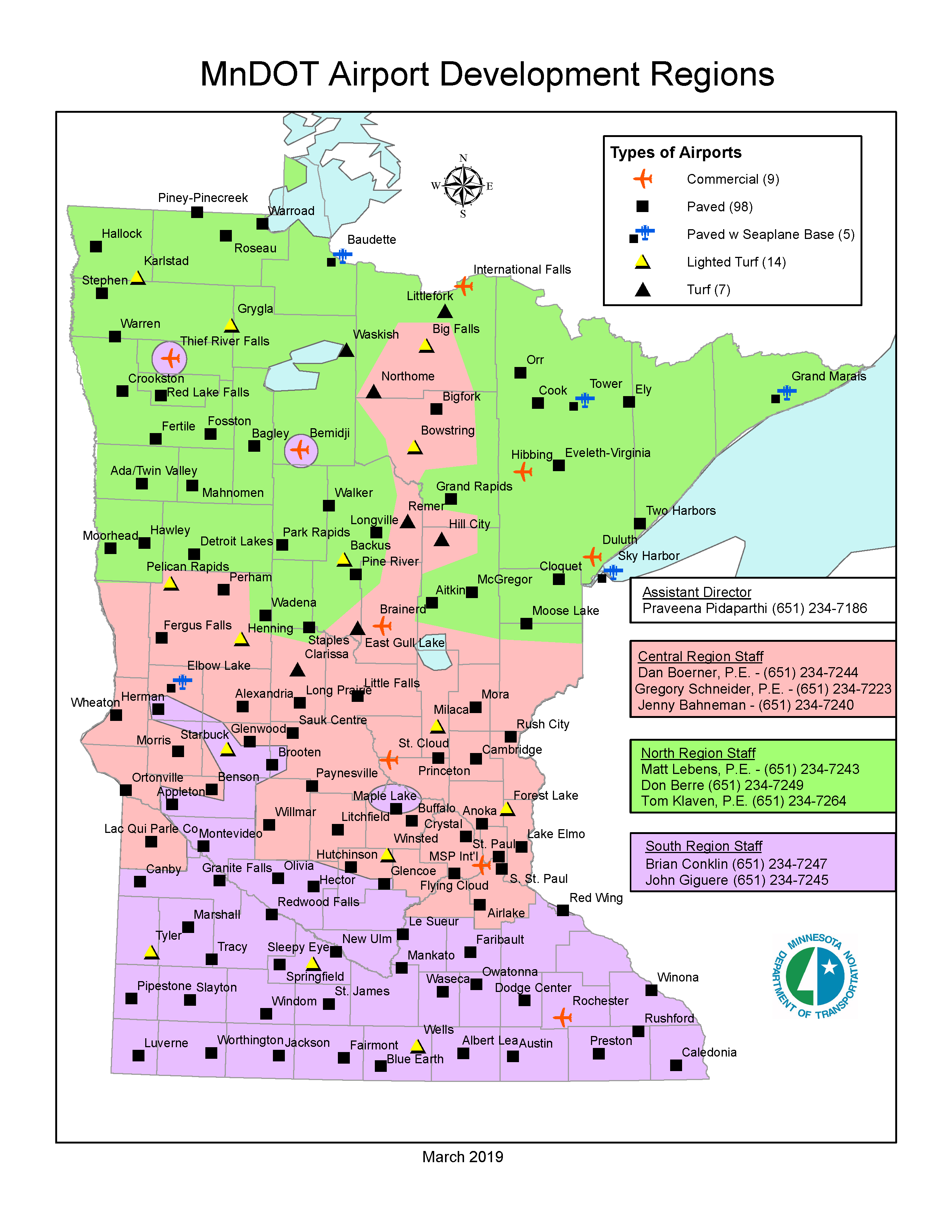 Aviation Minnesota Department Of Transportation   Adregionsmap031919 