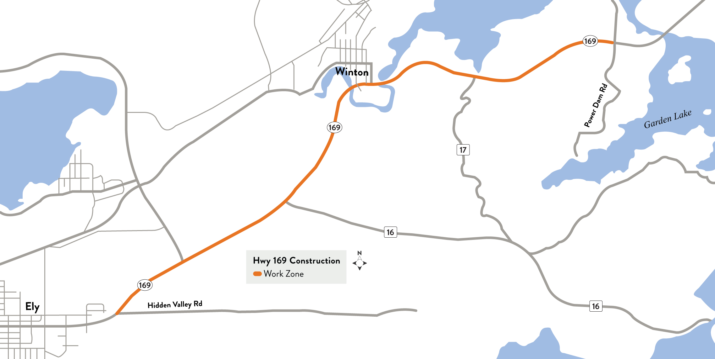 A rendering of the Hwy 169 project from Ely to Winton.