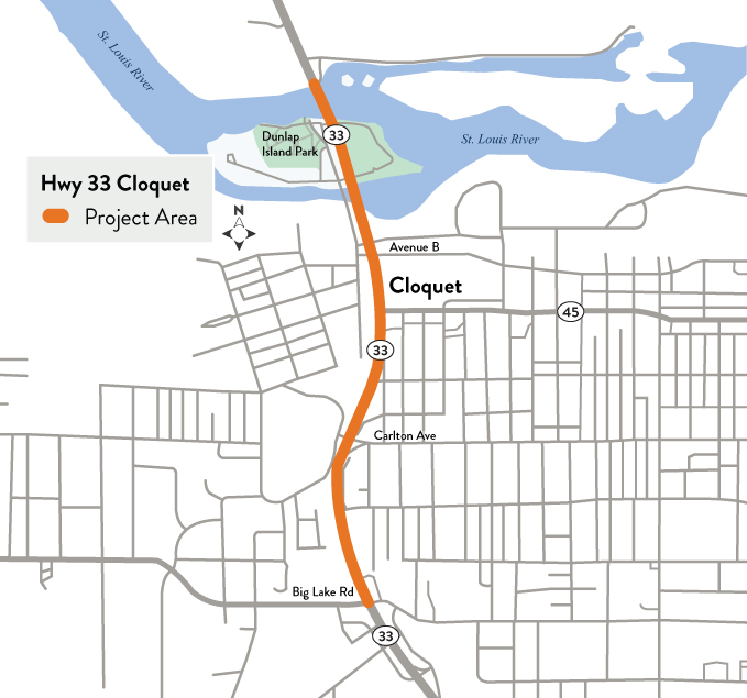 A rendering of the Hwy 33 project through Cloquet.