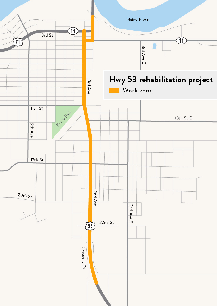 A rendering of the Hwy 53 International Falls project.