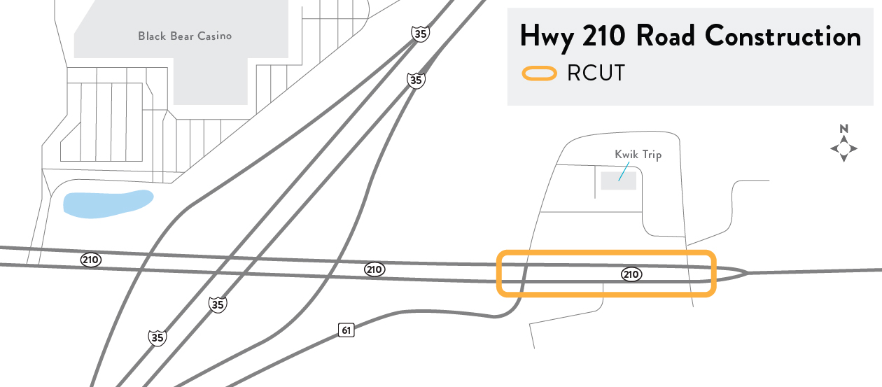 A rendering of the Hwy 210 RCUT project near Black Bear Casino.