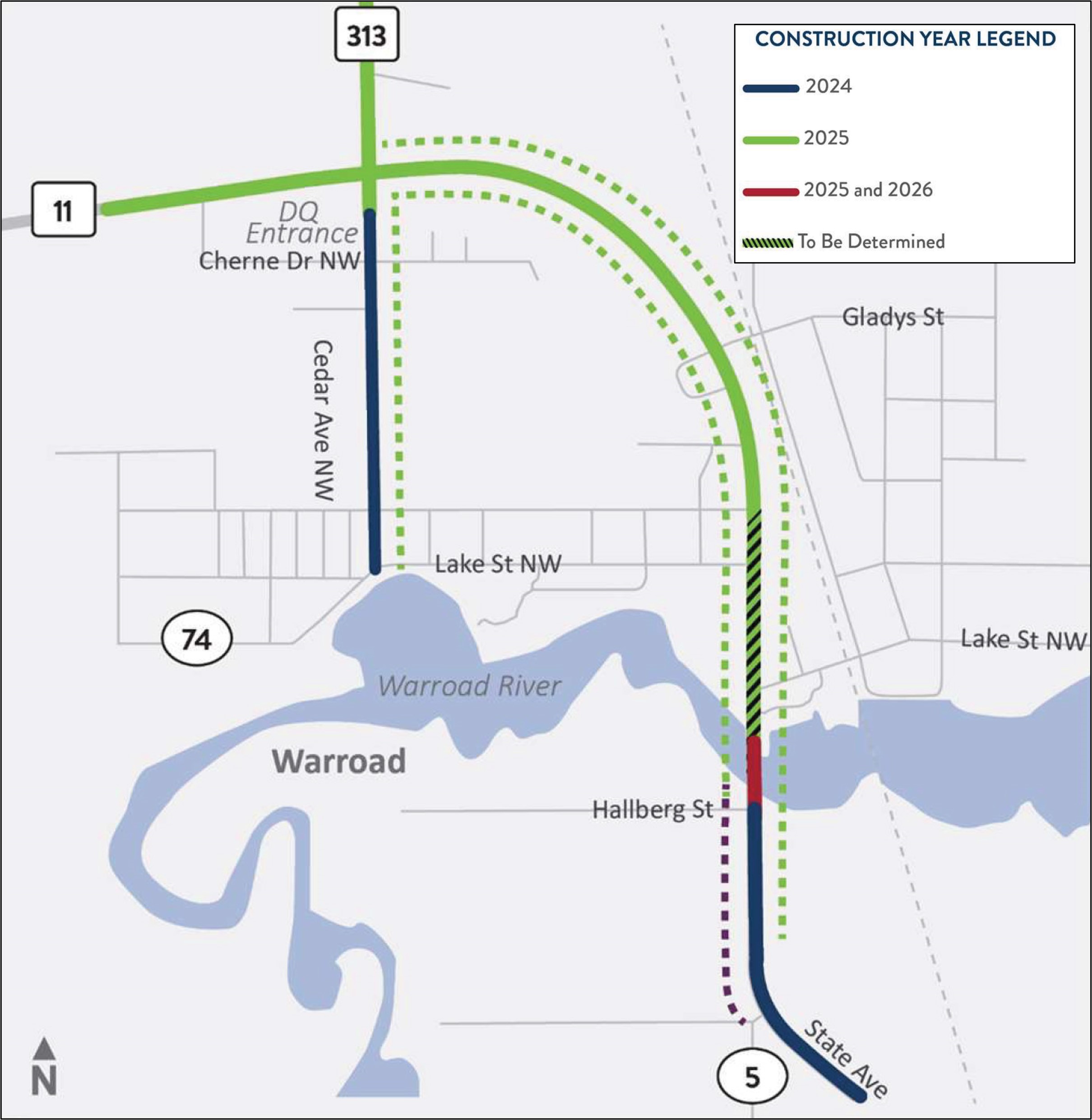 Highway 11 project map