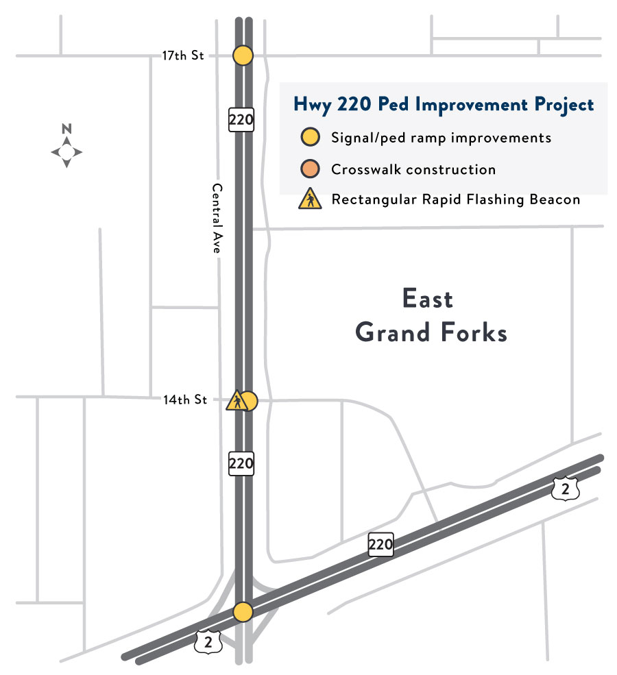 Highway 220 East Grand Forks Project Map