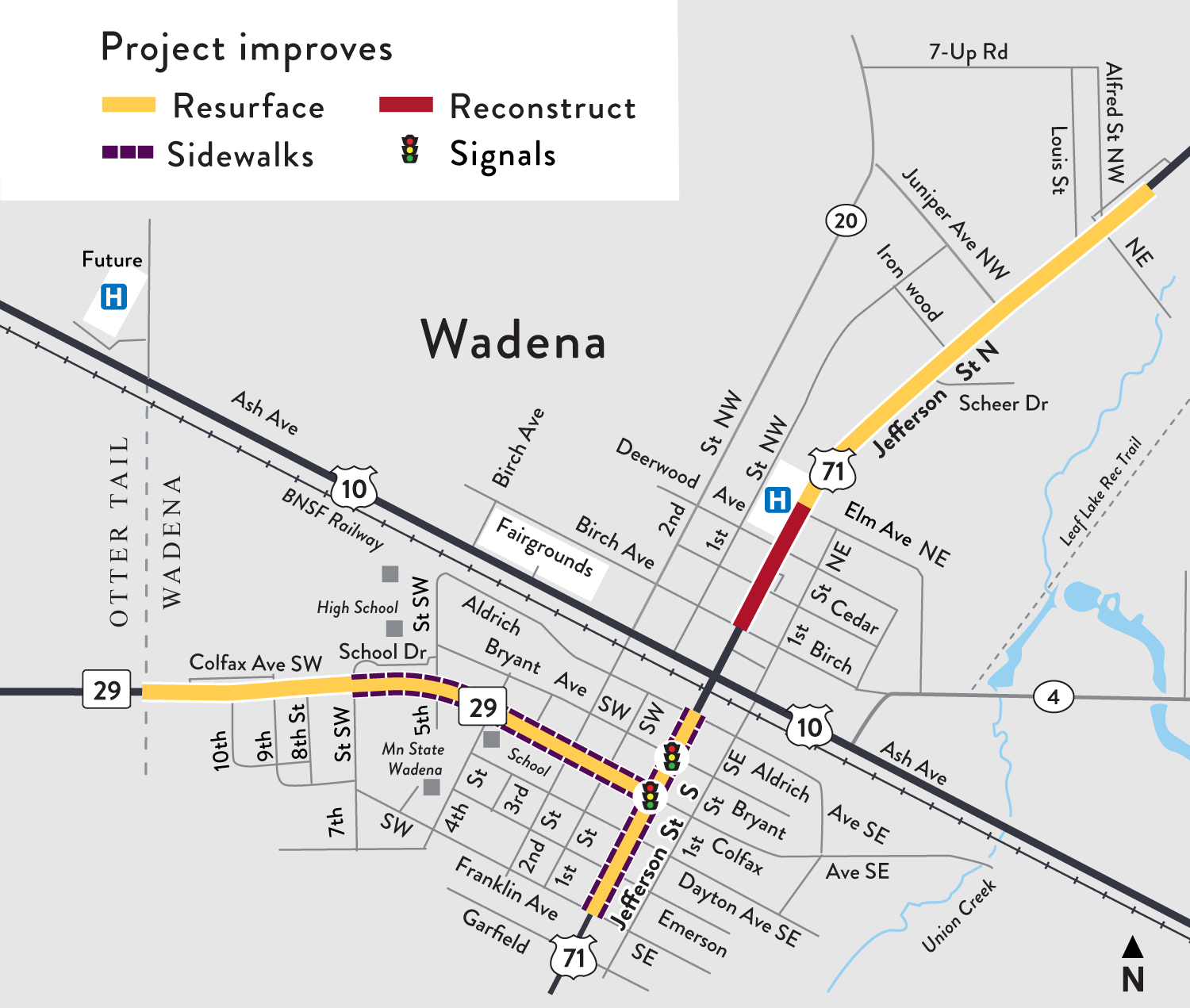 Hwy 71, Hwy 29 project map