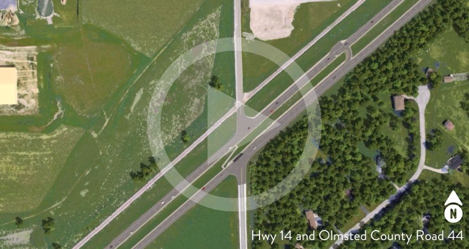 Image of Hwy 14 and CR 44 traffic simulation