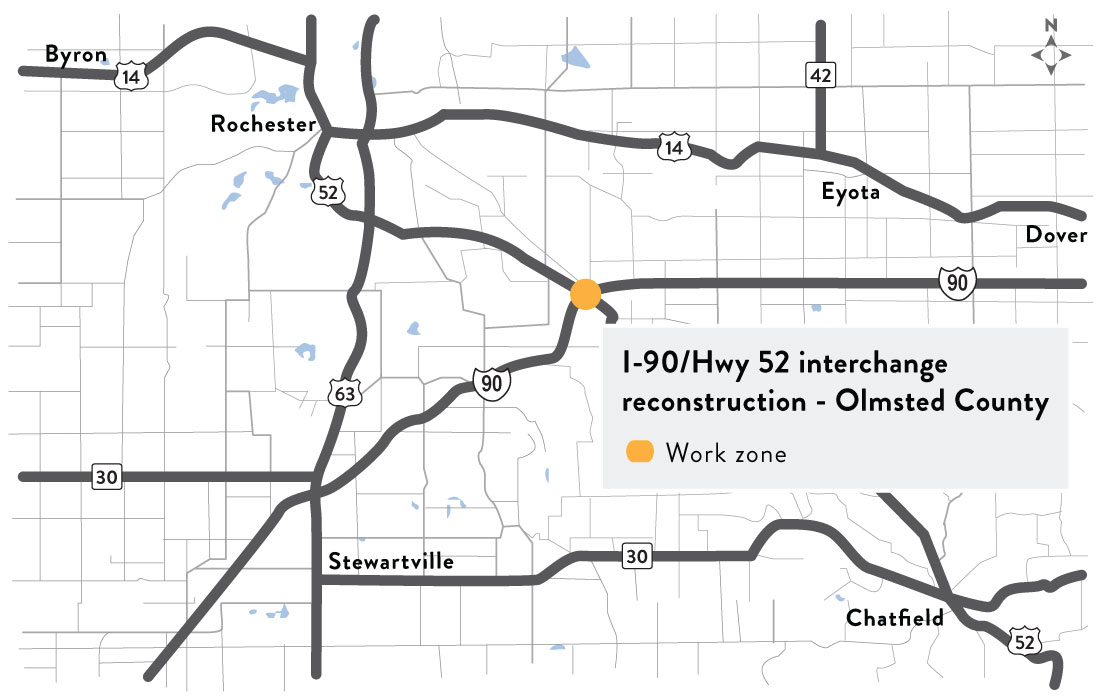 I-90/Hwy 52 interchange project map