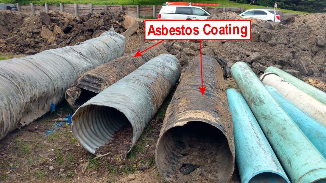 Asbestos coating on a pipe