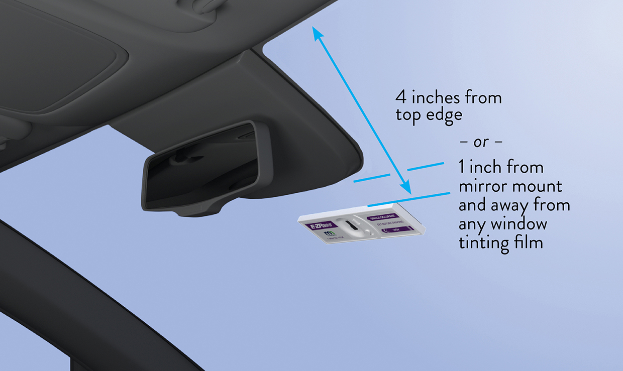 ezpass mounted windshield tag with console mount