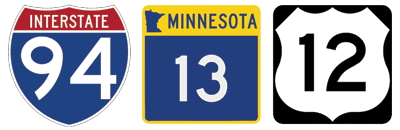 I-94 highway sheild, Minnesota State highway shield and US hwy shield