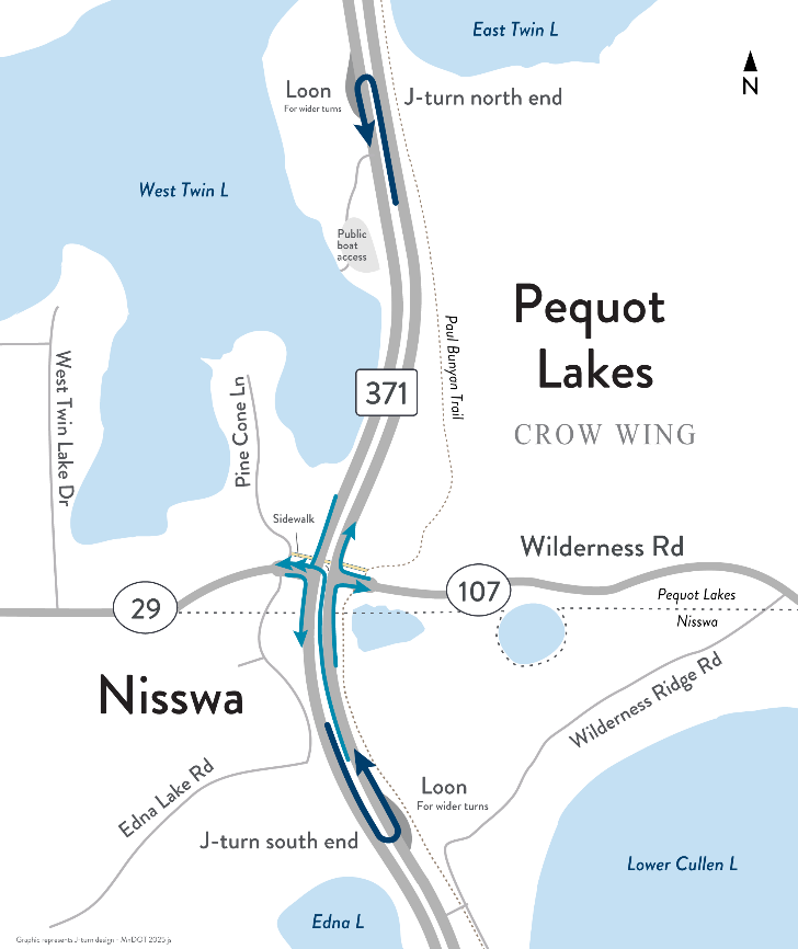 Project map for Hwy 371 Nisswa, Pequot Lakes 