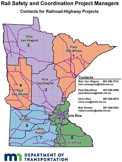 Minnesota Train Track Map Freight, Railroads & Waterways Contacts - Mndot